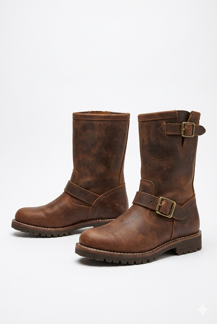 Classic Buckle Boot (Brown)